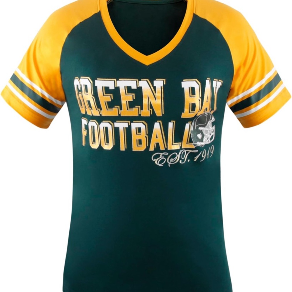 Green Bay Football Women's Short Sleeve Tee - Green & Gold